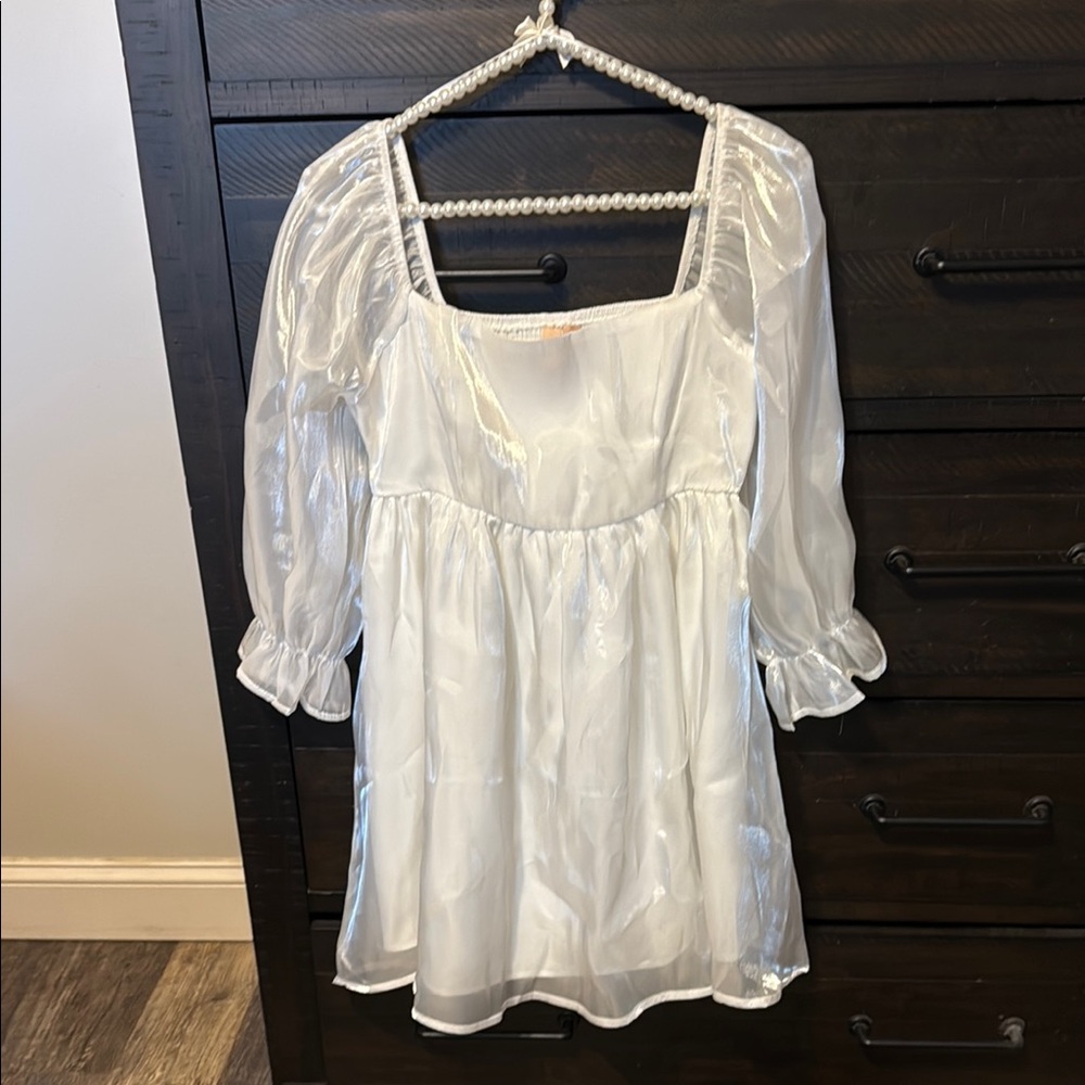 Elegant White Sheer Women's Top